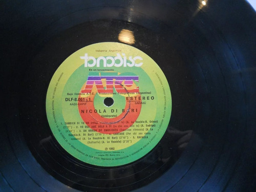 Vinilo Nicola Di Bari Atc 1982 Solo Disco Sin Tapa (Usado)