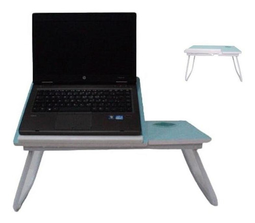 Suporte Para Notebook Mesa Em Madeira Cama Ajustavel Azul