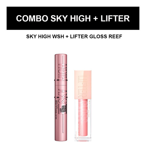 Set De Maquillaje Maybelline: Sky High + Lifter Gloss