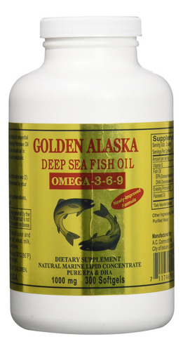 Golden Alaska Deep Sea Omega-3-6-9 Aceite De Pescado 1000 Mg