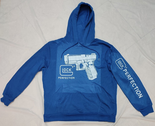 Sudadera Glock Logo En Pecho Y Manga Azul Talla L Excelente (Usado)