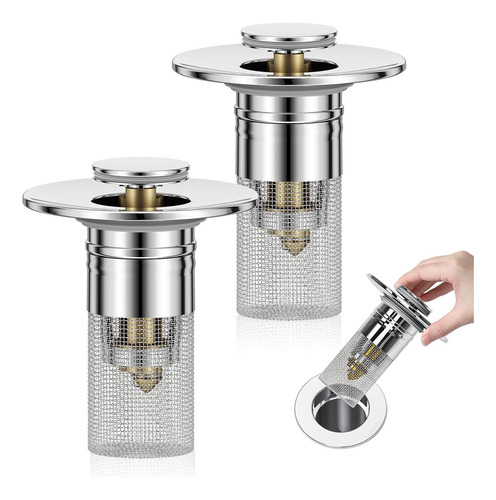 2 Tapones Fregadero Universal - Filtro Acero Inoxidable Desp