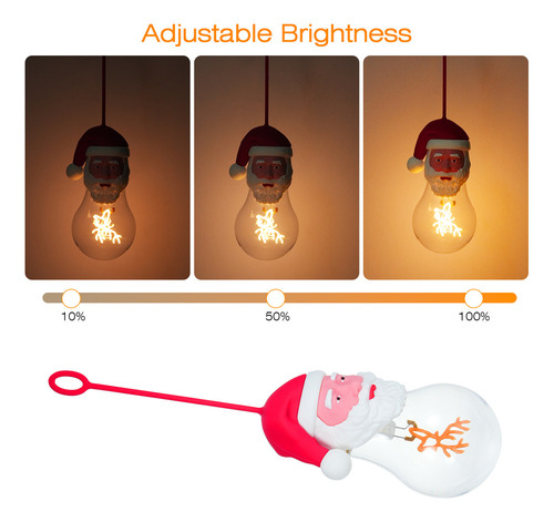 10 Bombillas Recargables Con Colgante De Papá Noel.