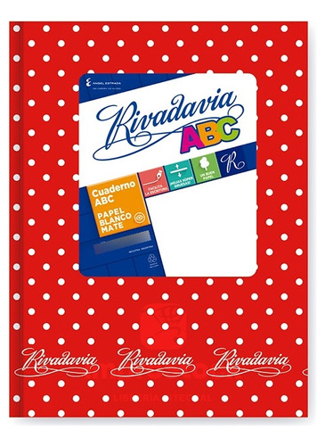 Cuaderno Abc N°3 Lunares 98 Hojas Rayado Rojo Rivadavia 