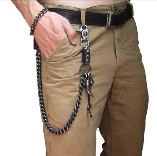 Poner a prueba o probar ayudar manual Cadena De Pantalon Billetera Rock Punk Biker 2019 Hombre