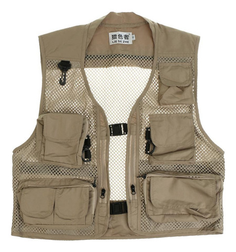 Chaleco De Malla De Hombres Multibolsillo De Pesca 3xl