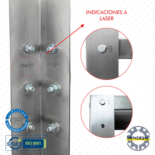 Anaquel Marimba 100% Acero Inoxidable Mindejal 90x45x180 Cm