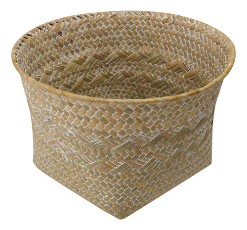 Cesta De Almacenamiento Decorativa Multiusos De Paja Natural