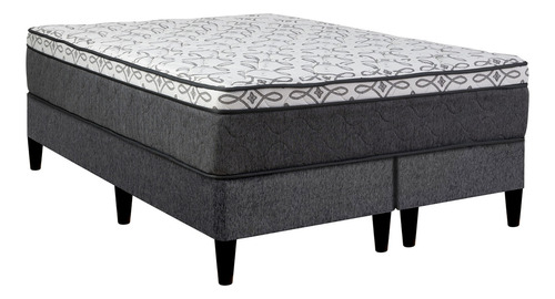 Sommier Europea El Emporio Del Hogar Regina Queen de 198cmx158cm gris con base dividida