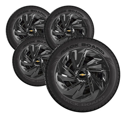 Jogo Calotas Esportivas Aro 14 Nitro Black Elitte Chevrolet