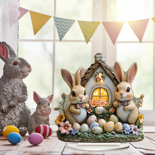 Conejos De Pascua Decoracion, 2d Acrílicos Easter Conejo Y