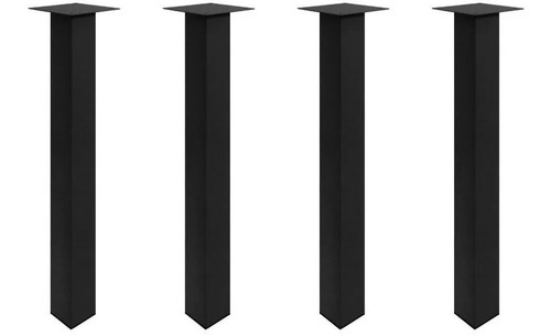 Imagem 1 de 2 de Kit 4 Pé 75cm Mesa Tubo Cannes Hairpin Legs Preto Metal Aço