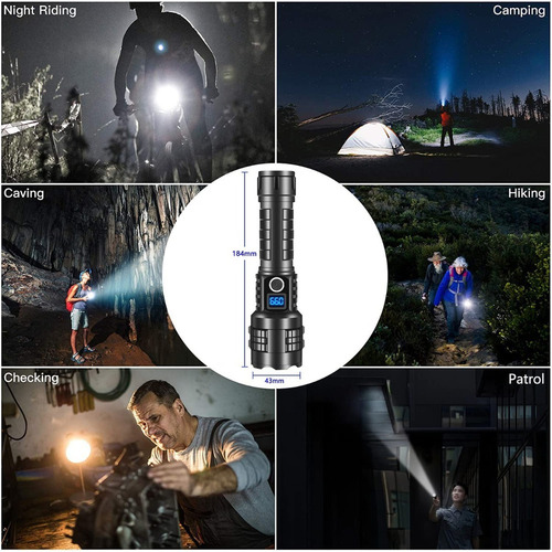 // Linterna 100000 Lumen Linternas Tácticas Recargables Y