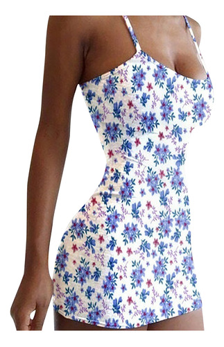 Vestido Sin Mangas Slim Caims Con Estampado De Verano De Mod