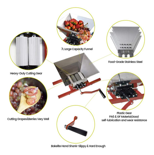 Trituradora Manual Squeeze Master Grape Berry De Vino Molini