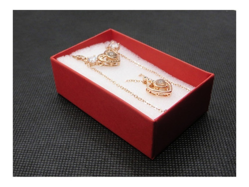 Imagen 1 de 7 de Collar Más Pulsera Dorada Te Amo En 100 Idiomas