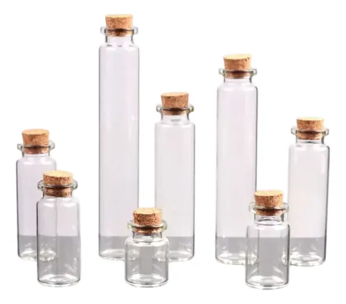 Frasquitos Botellitas De Vidrio Con Corcho 11 X 3 Cm