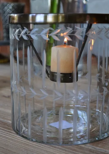 Set X2 Fanales Porta Velas C/aro De Metal