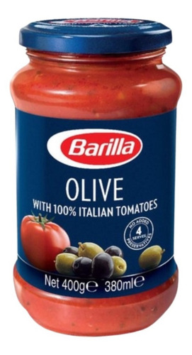 Imagen 1 de 10 de Salsa Barilla Olive 400g. - Importada Italia