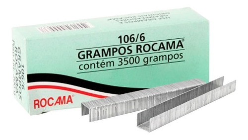 Cx 3500 Grampos 6mm 106 6 Polidos Para Grampeador Rocama