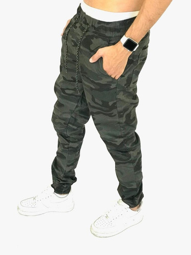 Calça Jogger Bege Track Pants Fitness Masculina Pronta Entre