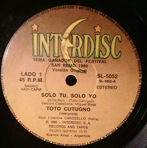 Simple Toto Cutugno (solo Tu, Solo Yo)