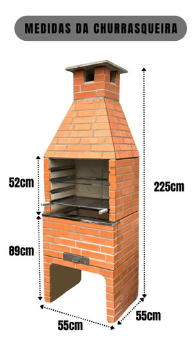 Churrasqueira Pré Moldada Revestida Vermelho 550 Inox