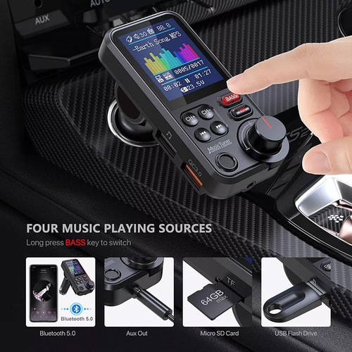 Adaptador Carregador Transmissor Usb Bluetooth Automotivo