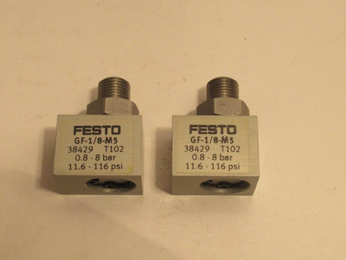 (lot Of 2) Festo Gf-1/8-m5 38429 0.8-8 Bar 11.6-116psi F Ddo