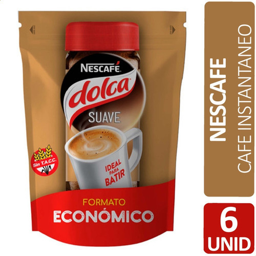 Nescafe Dolca Suave Cafe Instantaneo Doypack - X6 Unidades