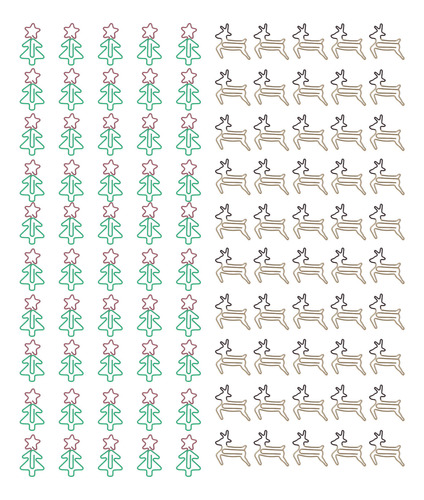 100 Sujetapapeles Con Forma Preciosa De Árbol De Navidad Y C