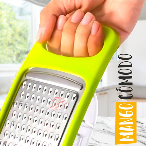 Rayador Curvo Fino Con Contenedor Transparente 10131 Color Verde