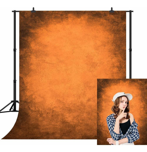 5x7ft Vintage Orange Gradient Art Fotografía Telón De...