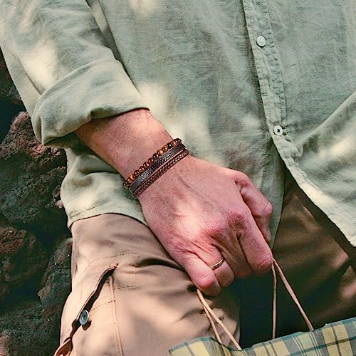 Ojo De Tigre Pulsera Para Hombre Regalos, Pulseras De Roca