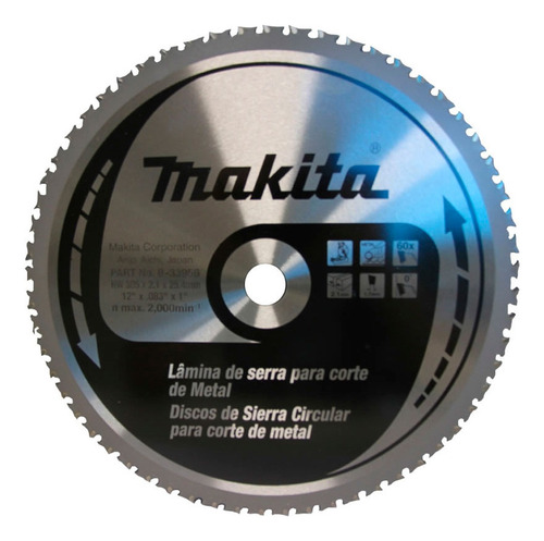 Disco de sierra circular Makita B-33956 305 mm 12 60d