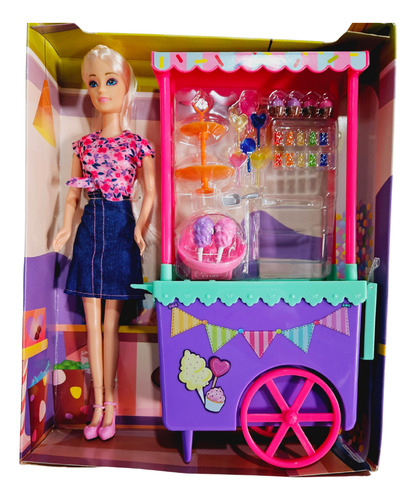 Britany Muñeca 30cm Carrito De Dulces Juguete (Usado)