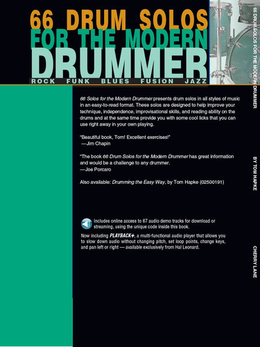 66 Drum Solos For The Modern Drummer: Rock, Funk, Blues, Fus
