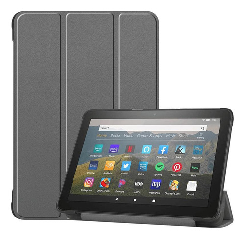 Capa Case Smartcover Couro Magnético Tablet Amazon Fire Hd 8