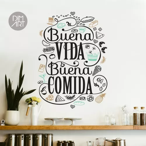 Vinilo Decorativo Pared Frase Para Cocina Comedor Quincho