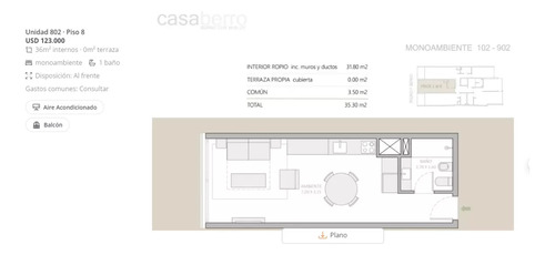 Casa Berro Venta Apartamento 1 Dormitorio Rambla Pocitos Opcion Garage Banco