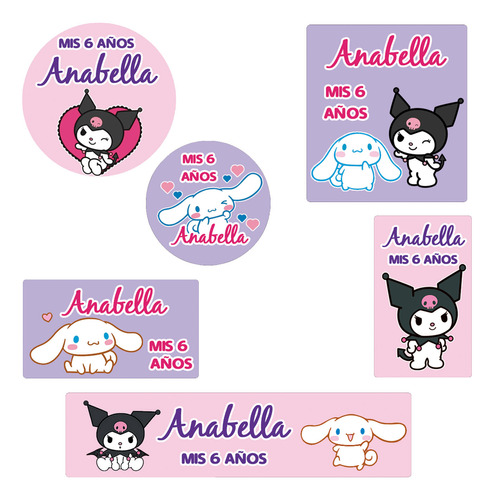 Kit 144 Stickers Cinnamoroll Y Kuromi Sanrio Candy Bar 