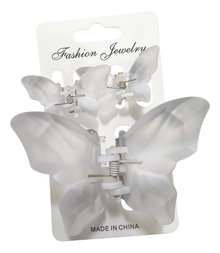Set De Broches De Mariposa 3 Unidades Blanco Matte