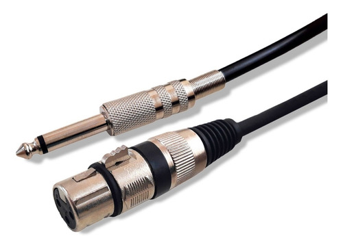 Cabo P Microfone P10 X Xlr Canon Femea 5 Metros