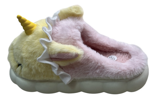 Pantufla Unicornio De Felpa Para Niñas Antideslizante Lila