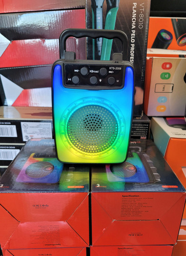 Parlante Bluetooth 3 Portatil Con Luces Kts-2006 Color Rgb