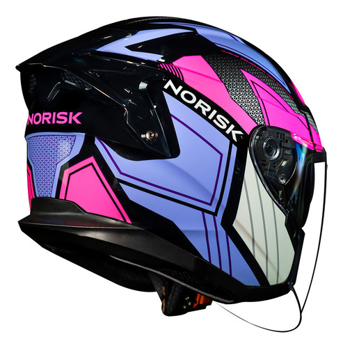 Capacete Aberto Norisk Downtown Provenza Rosa Moto