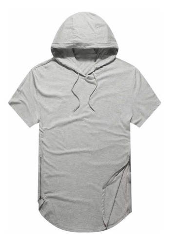 Camisa Longline Oversized Com Capuz Swag Básica C32 Vcstilo