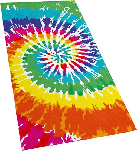 Toalla De Playa Tie Dye 76 X 152 Cm Terciopelo De Algodón Ar