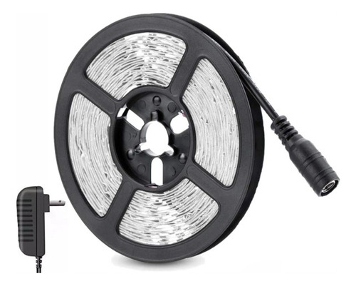 Fita Led Branco Frio 5m Bivolt 6500k 300 Leds Ip65 Com Fonte