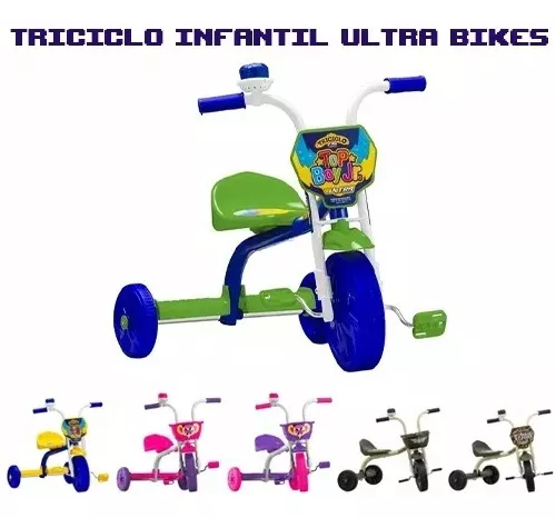 Triciclo Infantil Ultra Bikes Motoca Com Buzina Menina/Menino